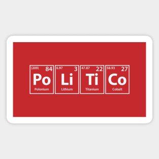 Politico (Po-Li-Ti-Co) Periodic Elements Spelling Magnet